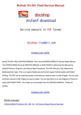 Konica Minolta Service Manual Free Download